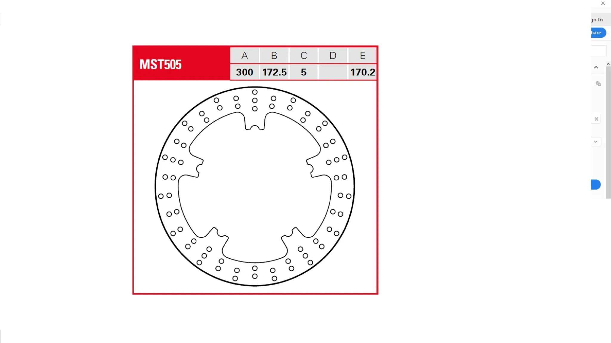 Trw Brake Rotor Fixed Round - 300mm Stainless Steel