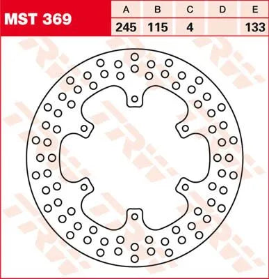 Trw Round Fixed Brake Rotor For 220-250mm Discs