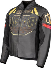 Icon Contra3™ Rizz Leather Motorcycle Jacket - Black/Brown/Red/Yellow