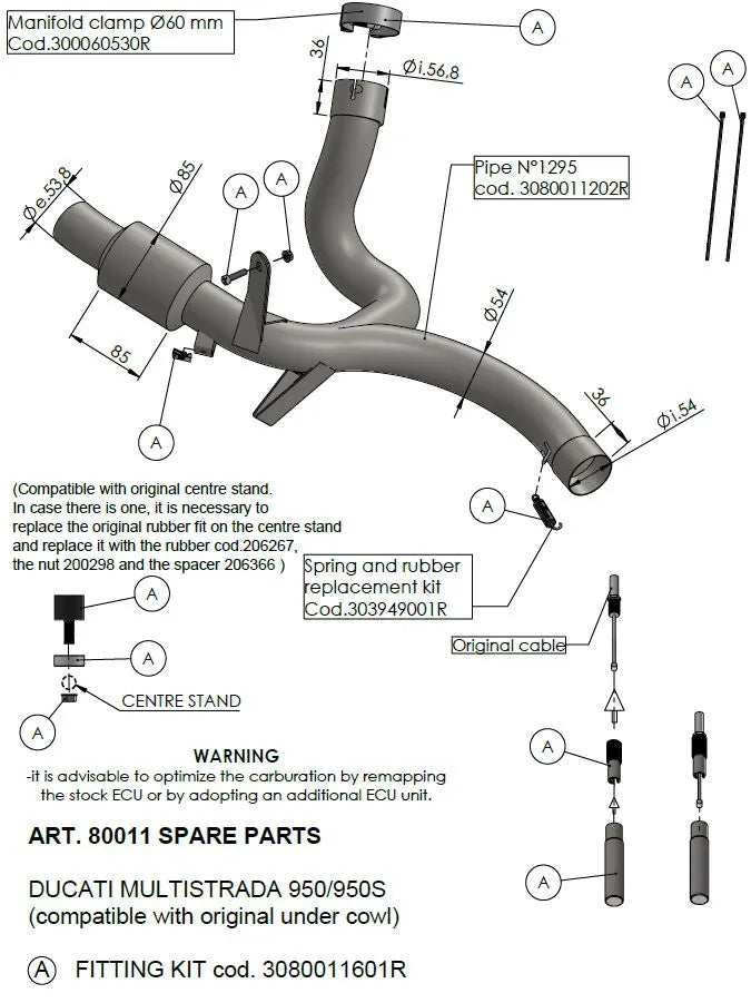 Leovince Link Pipe For Improved Exhaust Flow