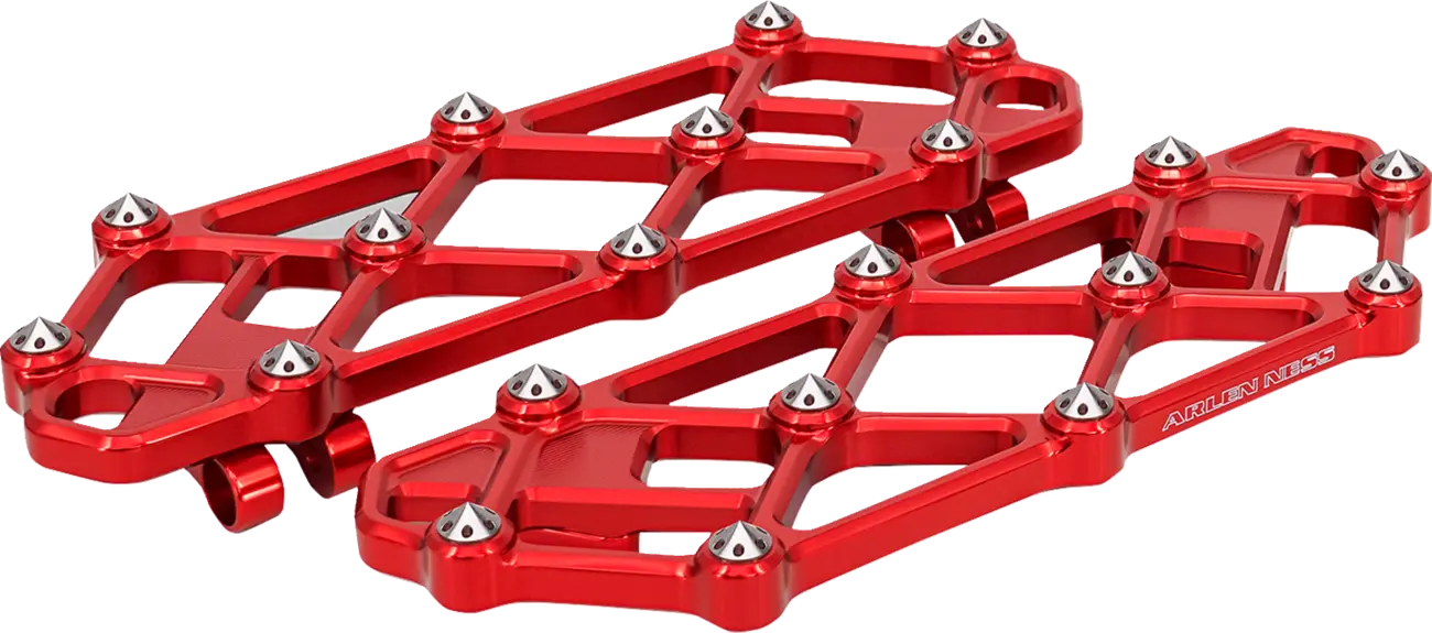 Arlen Ness Diamond Red Anodized Driver Floorboards