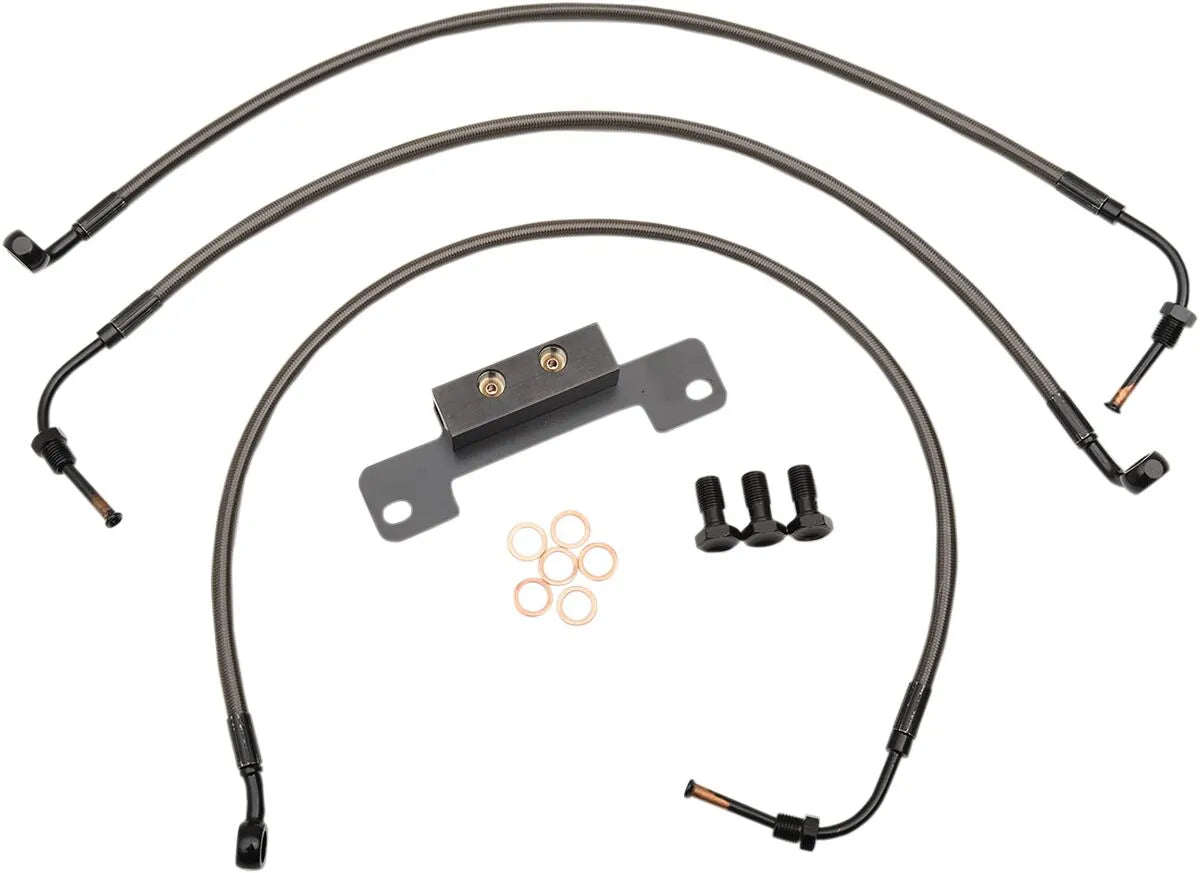 La Choppers Midnight Braided Brake Line Kit