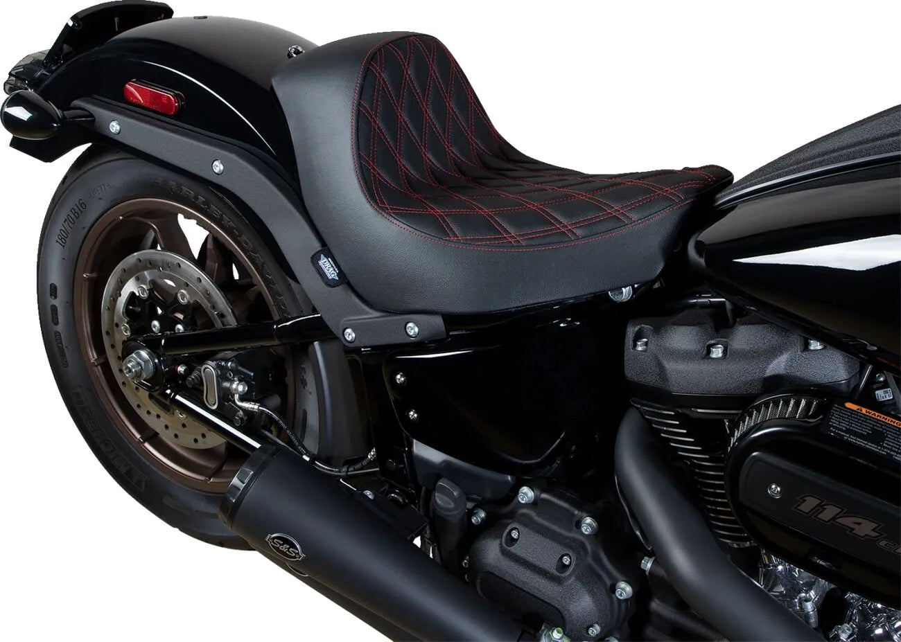 Drag Specialties Solo Seat - Black/red