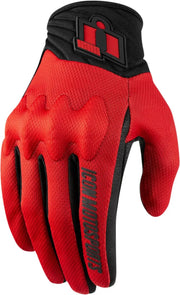Icon Anthem 2 Ce™ Men's Motorcycle Gloves - Black/Red
