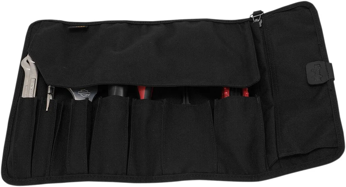 Burly Brand Tool Roll - Black Leather & Cordura