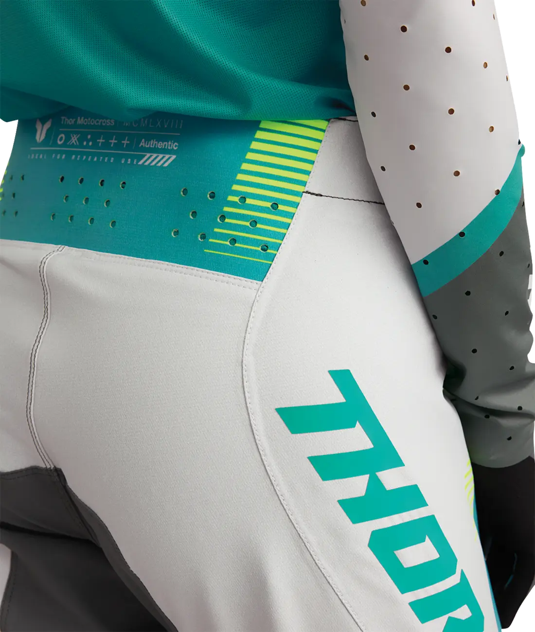Thor Women's Sportmode Velocity Pants - Grå/Hvid/Fluorescerende gul/Aqua