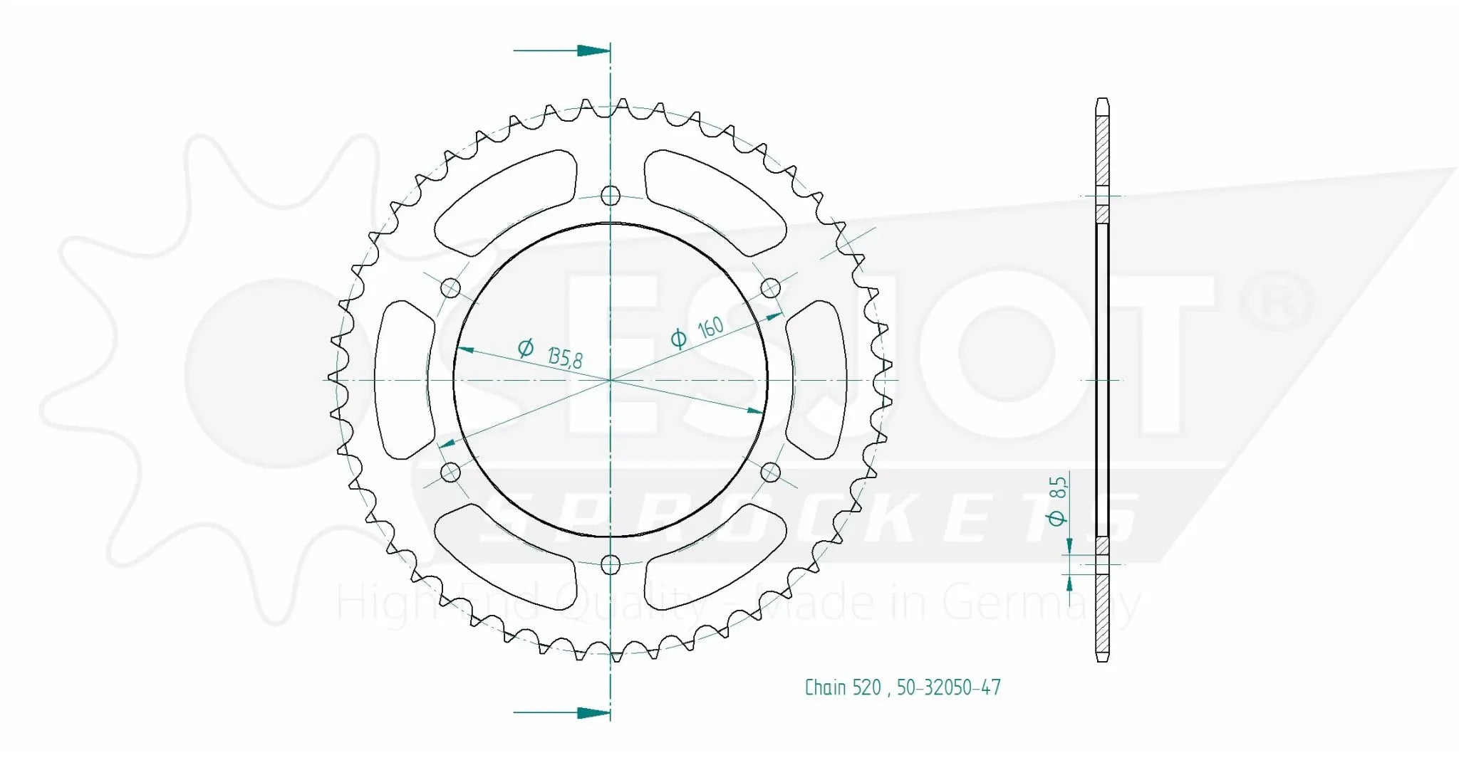 Esjot 520 Rear Sprocket