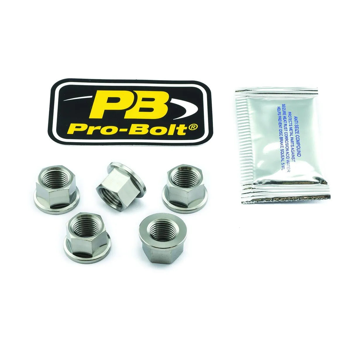 Pro Bolt Titanium Sprocket Nuts - 5 Pack
