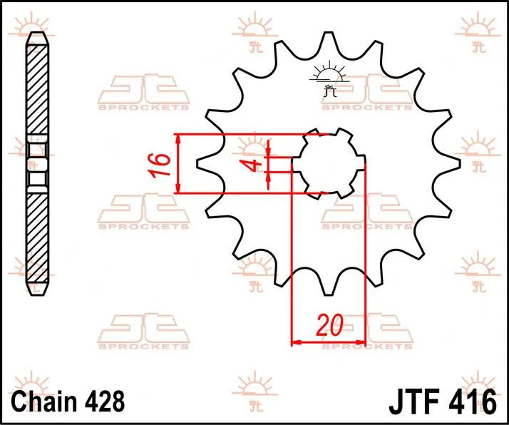 Jt Sprockets Front Sprocket - 420 Chain, 13 Tooth