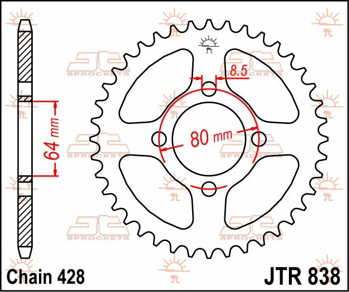 Jt Sprockets Steel Rear Sprocket 43t