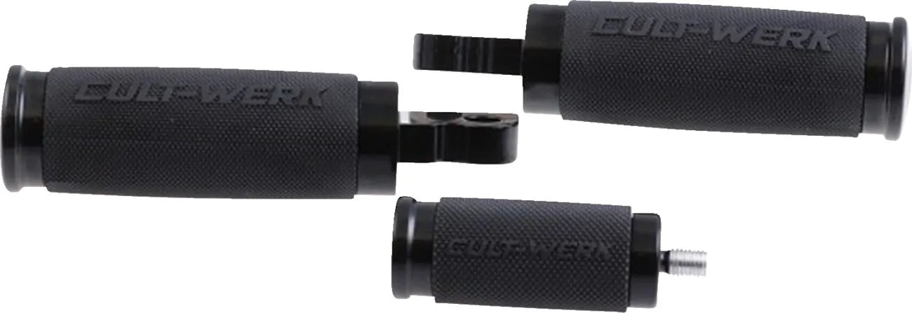 Cult Werk Footrest Set Race - Black Aluminum