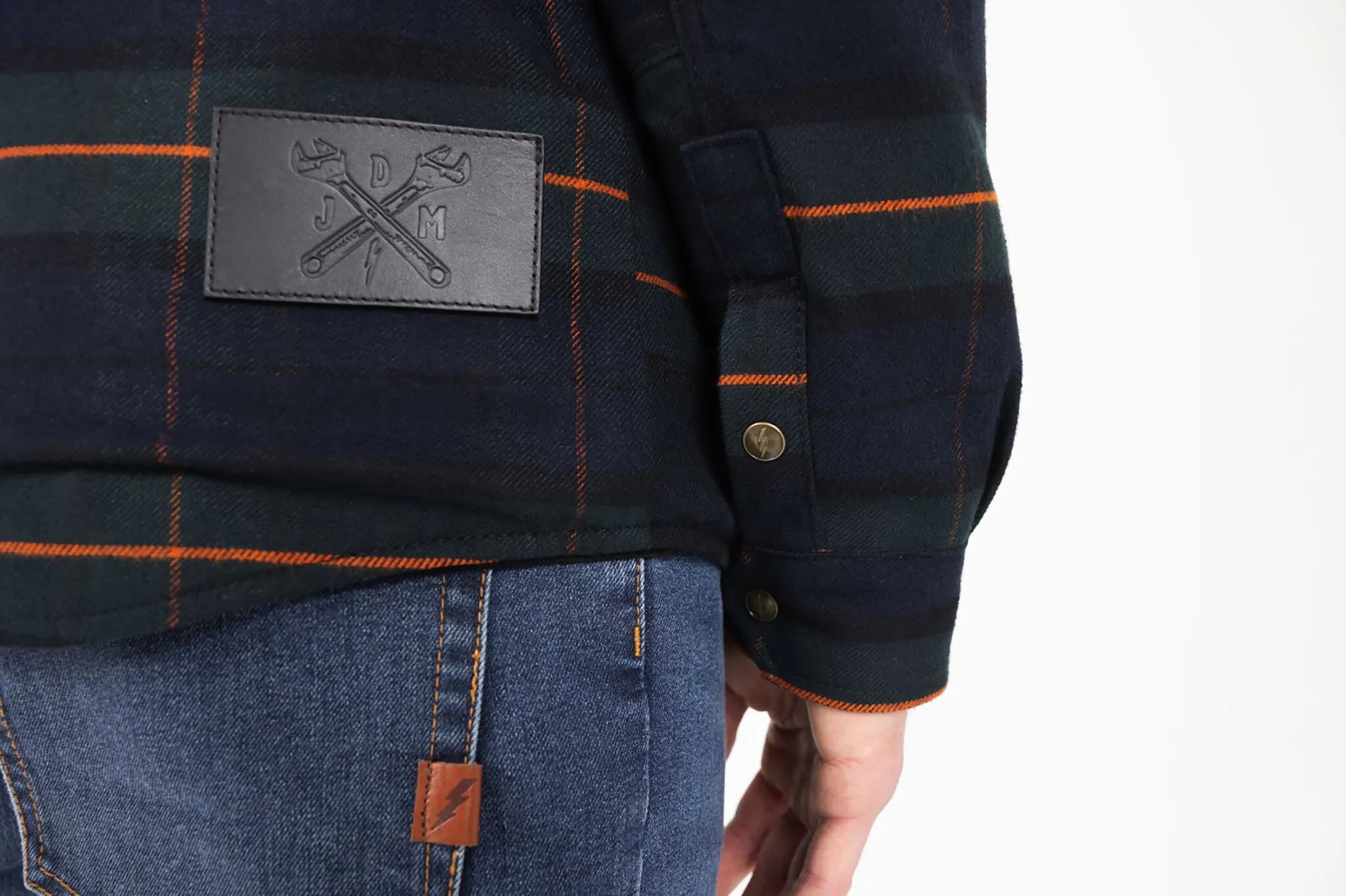 John Doe Vintage Motoshirt Jacket For Men - Green/Navy/Orange