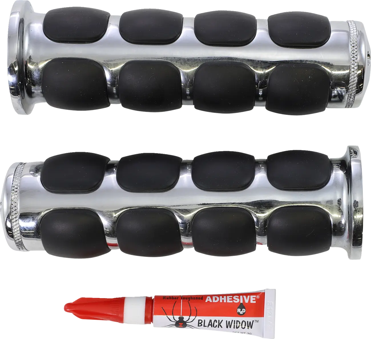 Kuryakyn Iso Grips - 7/8" Handlebar, Chrome/black