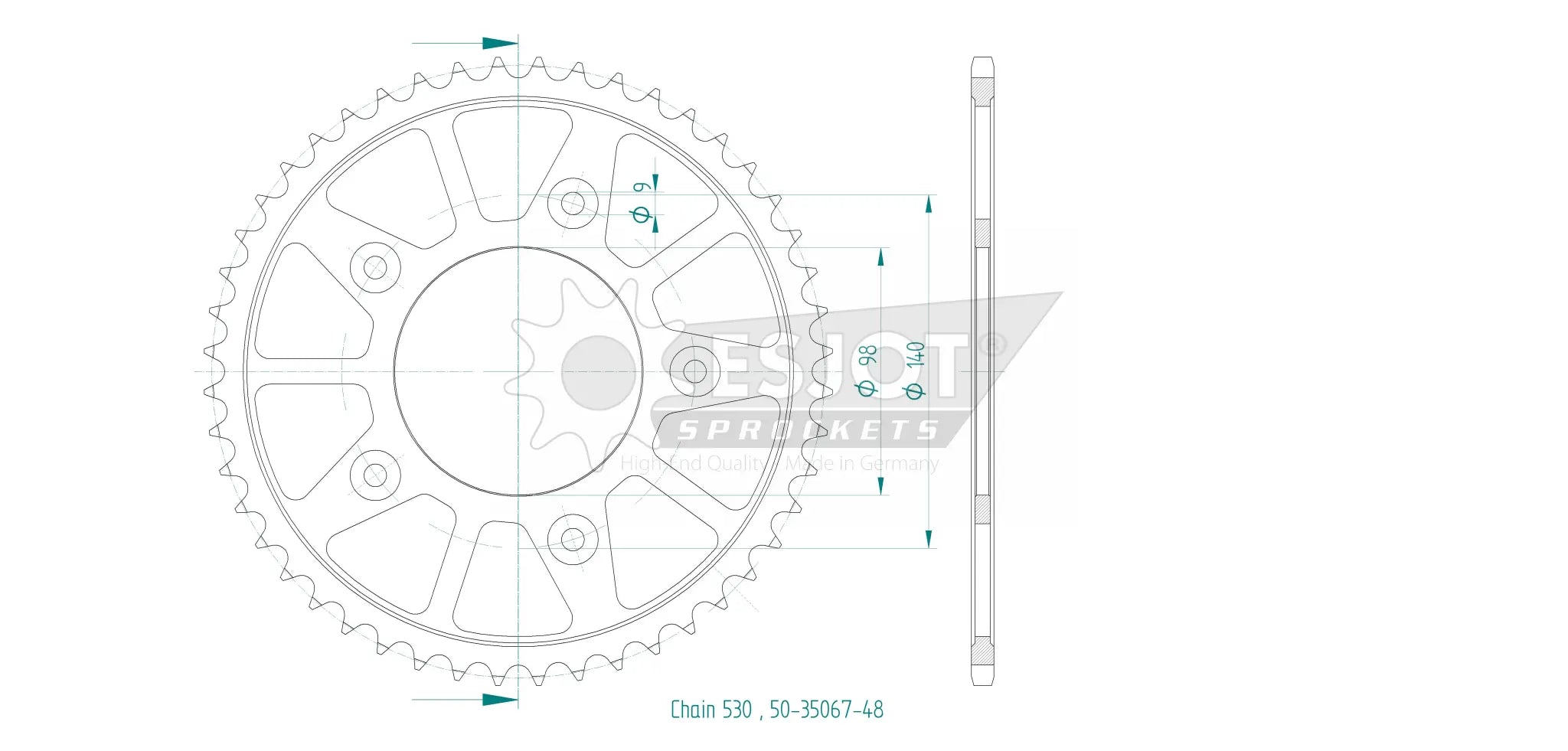 Esjot 530 Sprocket Rear - High-quality Steel