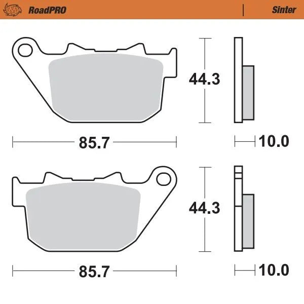 Moto-master Roadpro Sinter Brake Pad Rear