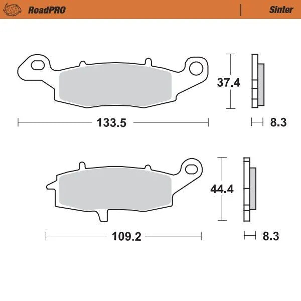 Moto-master Roadpro Sinter Brake Pad Rear