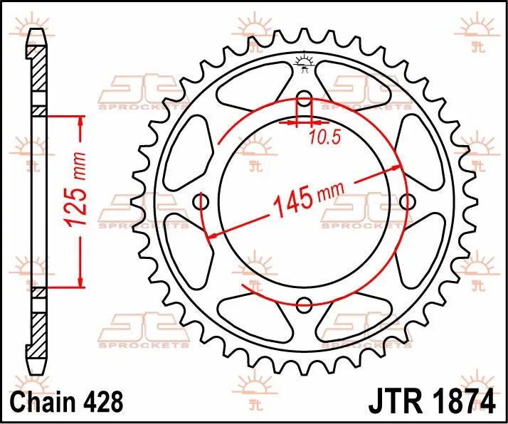 Jt Sprockets Steel Rear Sprocket - 56 Tooth