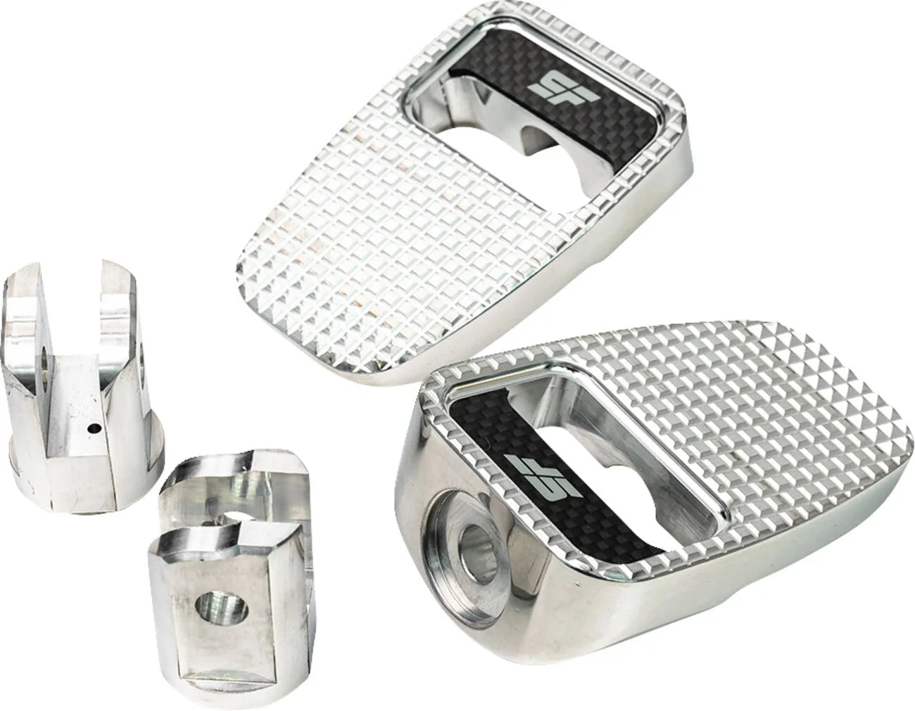 Slyfox Foot Pegs - Billet Aluminum, Silver Polished