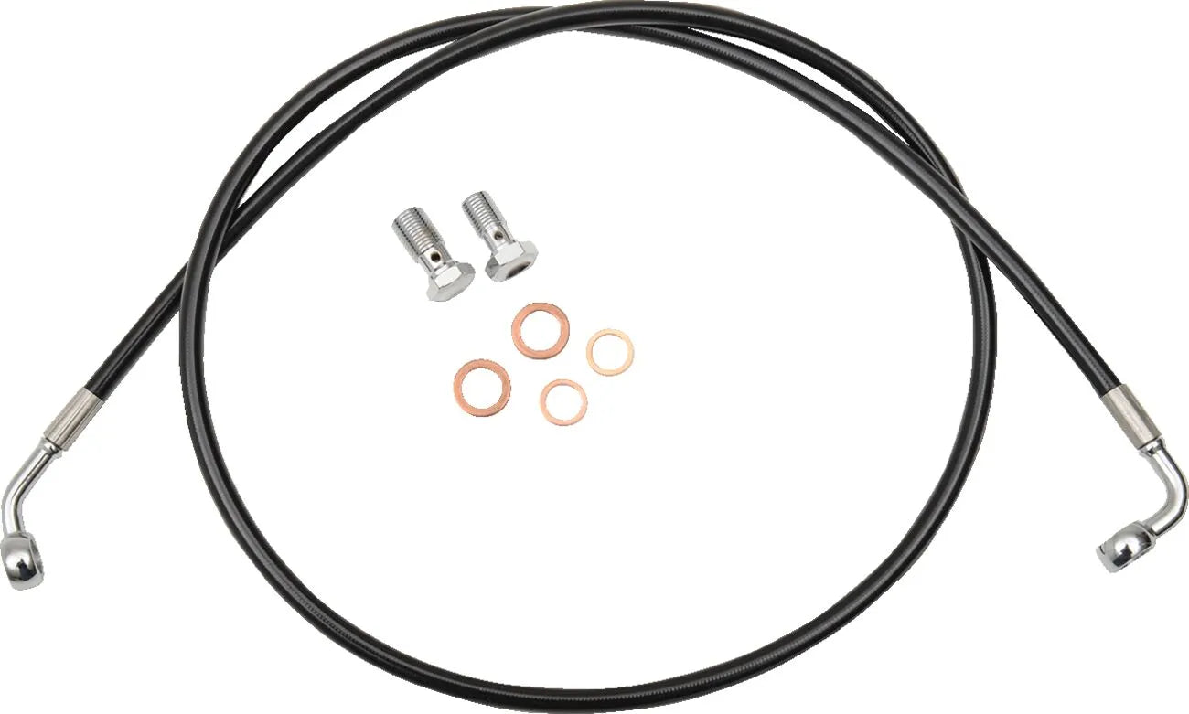La Choppers Black Braided Brake Line Kit For Ape Hangers