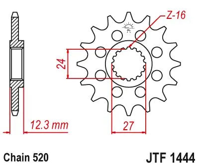 Jt Sprockets Front Sprocket 520-16t