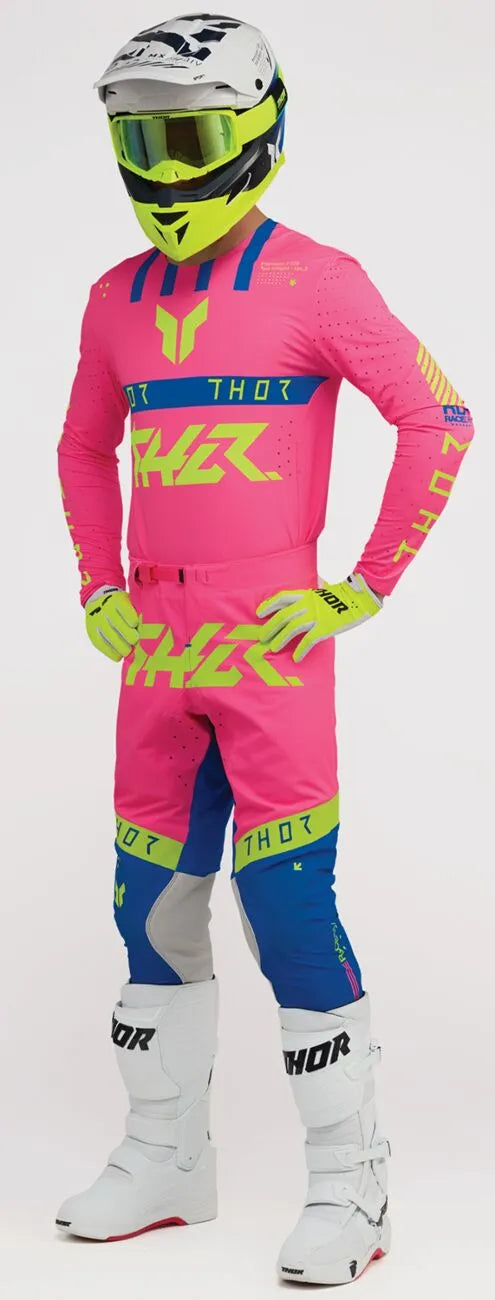 Thor Sportmode Flite Jersey - Blue/Fluorescent Yellow/Fluorescent Pink