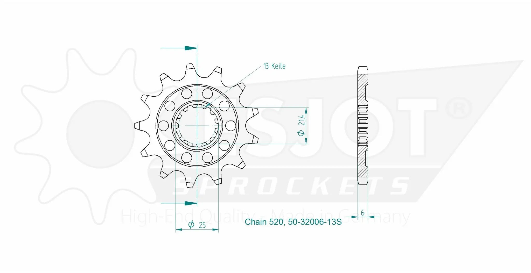 Esjot 520 Sport Sprocket Front - High-performance