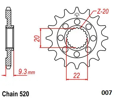 Moto-master Steel Ultralight Front Sprocket 520