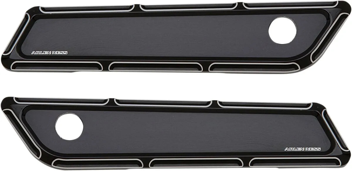 Arlen Ness Saddlebag Beveled Hinge Covers - Black Anodized