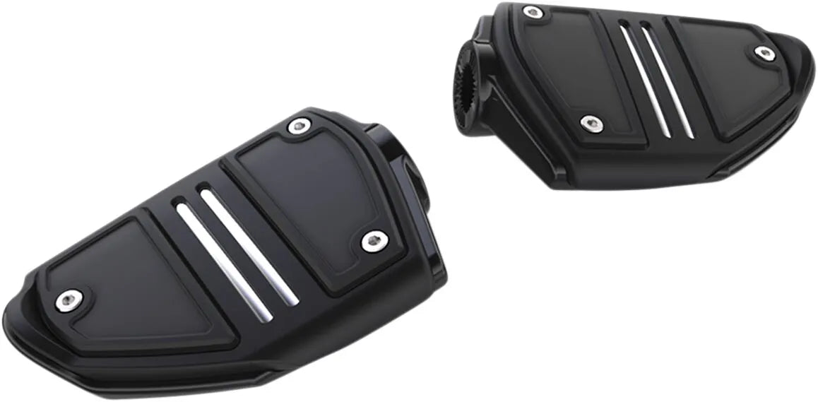 Ciro Twin Rail Foot Rests - Black & Chrome