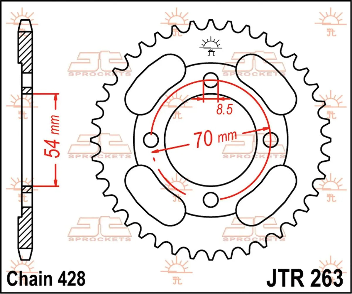 Jt Sprockets Steel Rear Sprocket - 36 Tooth