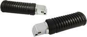 Drag Specialties Foot Pegs - Black Rubber, Chrome Finish