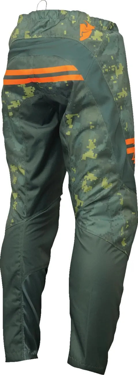 Thor Youth Sector Digi Mx Pants Green - Camo Green/Orange
