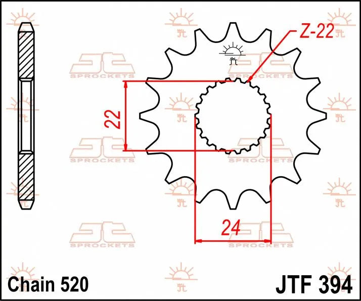 Jt Sprockets Front Sprocket - 520 Chain, 14 Tooth