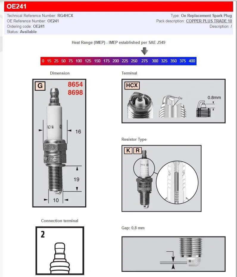 Champion Spark Plug - Resistor Type