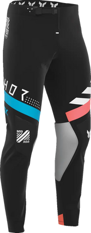 Thor Sportmode Synth Pants - Black/White/Coral/Turquoise