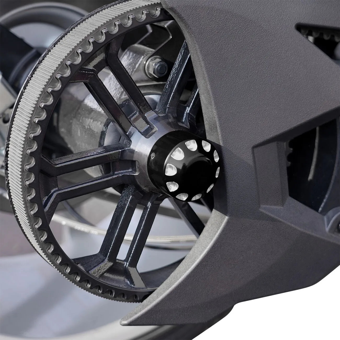 Show Chrome Black Machined Axle Nut Cover