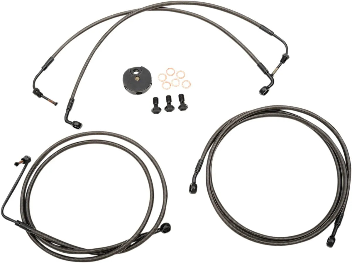 La Choppers Midnight Braided Brake Line Kit With Abs