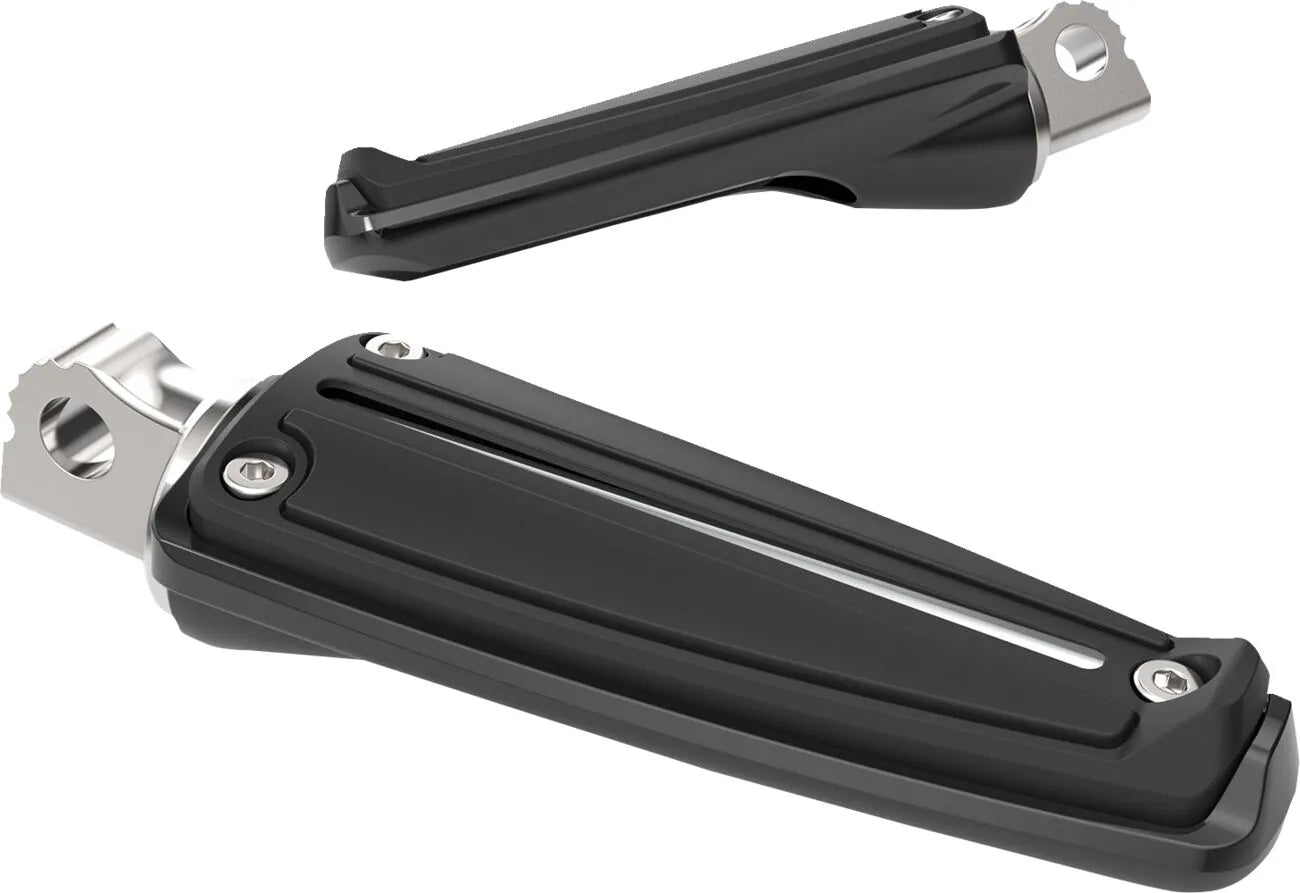 Ciro Rail Foot Pegs - Chrome & Black