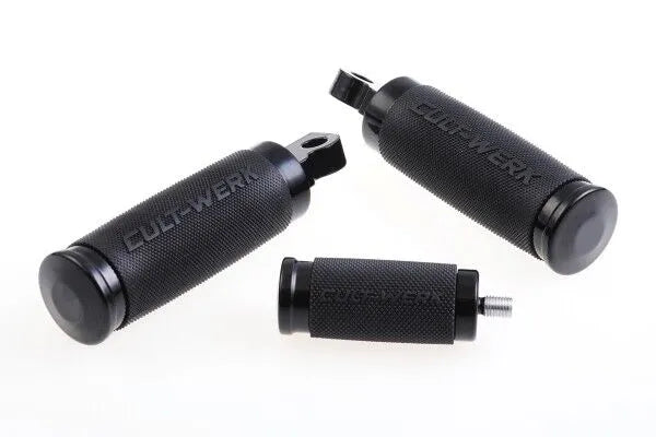 Cult Werk Footrest Set Race - Black Aluminum