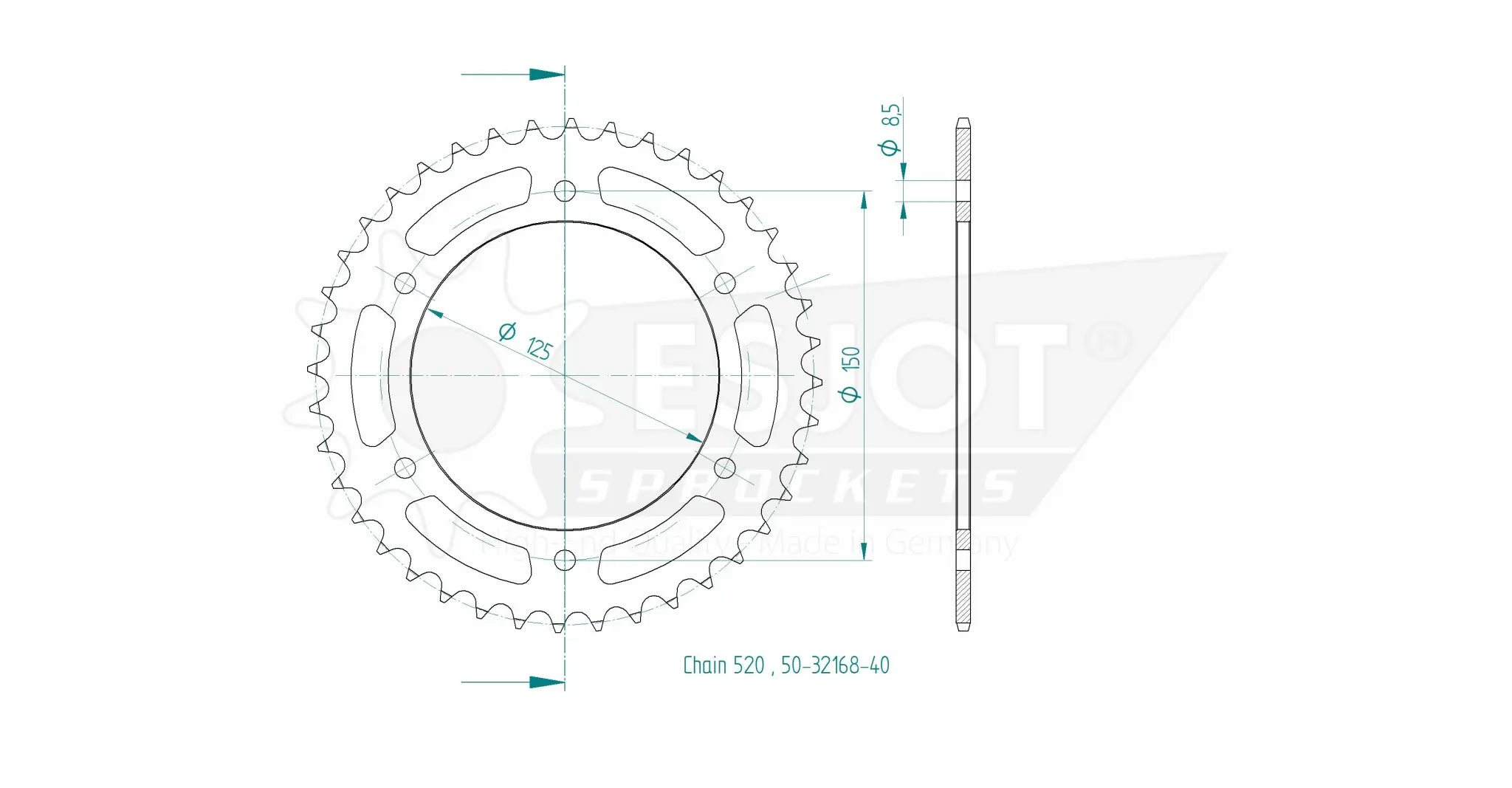 Esjot 520 Rear Sprocket - High-quality Steel
