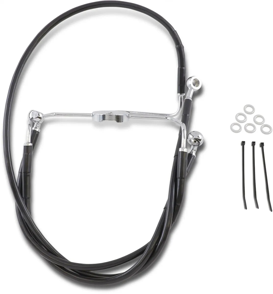 Drag Specialties Extended Brake Line Kit Black Vinyl