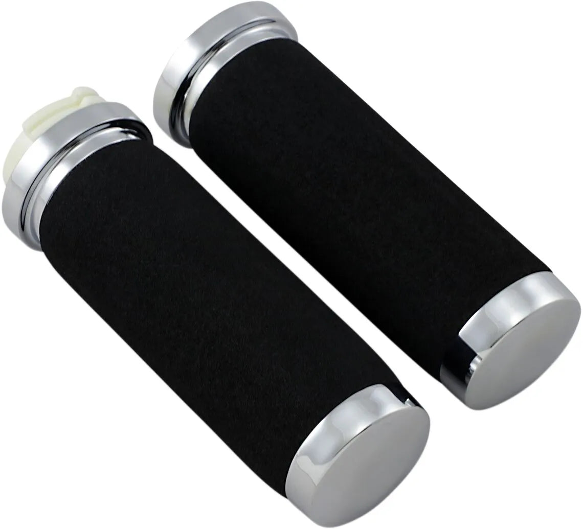 Drag Specialties Rubber Grips - Black, 1-inch
