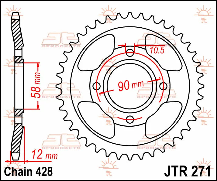 Jt Sprockets Steel Rear Sprocket - 50t