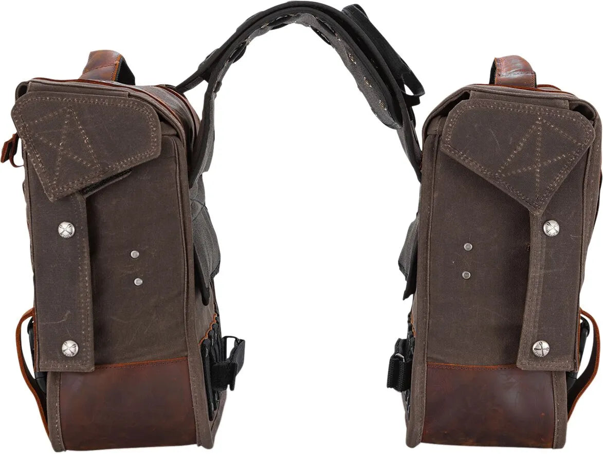 Burly Brand Throw-over Saddlebag - Brown Leather
