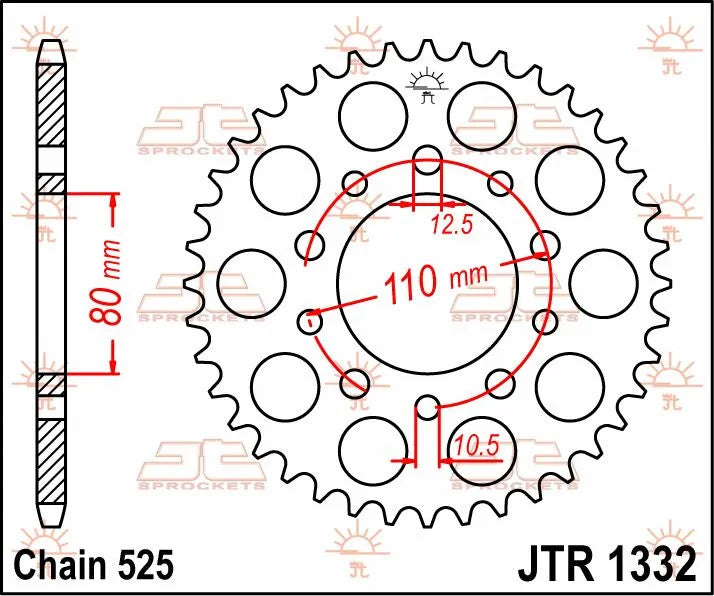 Jt Sprockets Steel Rear Sprocket - 525-46t
