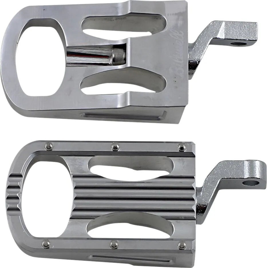 Biltwell Xl Step Foot Pegs - Silver, Polished Aluminum