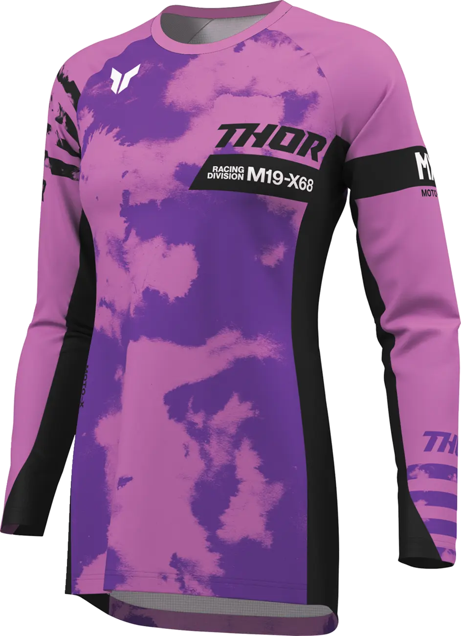 Thor Women's Launchmode Bleach Jersey - Black/Purple/White