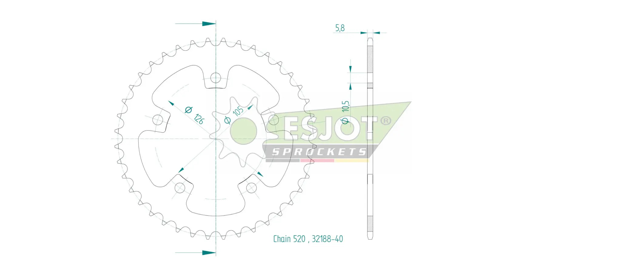 Esjot 520 Steel Rear Sprocket - High Performance