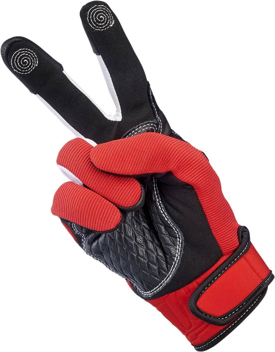 Biltwell Baja Gloves Motocross Inspired - Black/Red