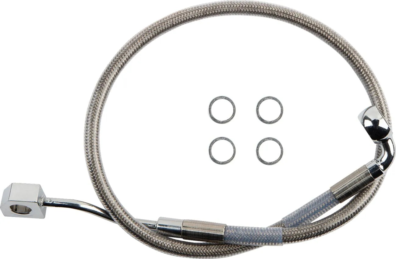 Drag Specialties Rear Stainless Steel Brake Line With Abs